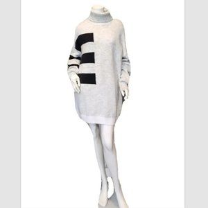 Volcom True to This Striped Turtleneck Oversized Long Sweater